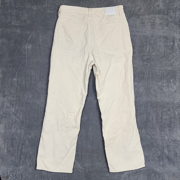 Denim Forum The Arlo High Rise Straight Courduroy Pants Ivory Size 30 - Picture 2 of 14